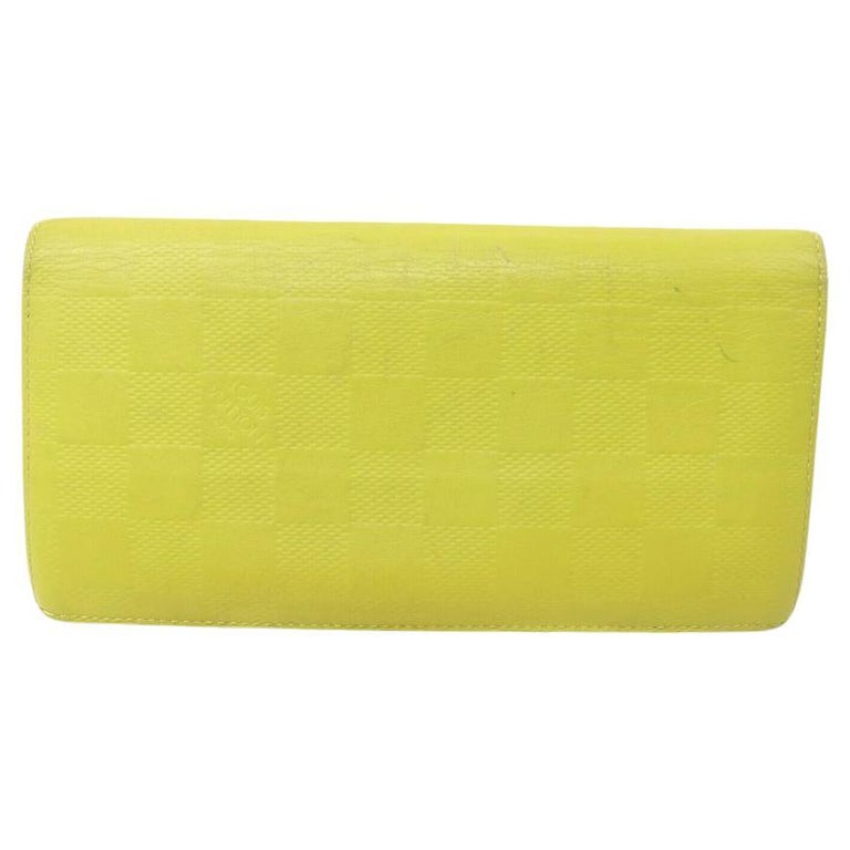 Louis Vuitton Yellow Damier Infini Leather Brazza Long Flap Wallet 863366  For Sale at 1stDibs
