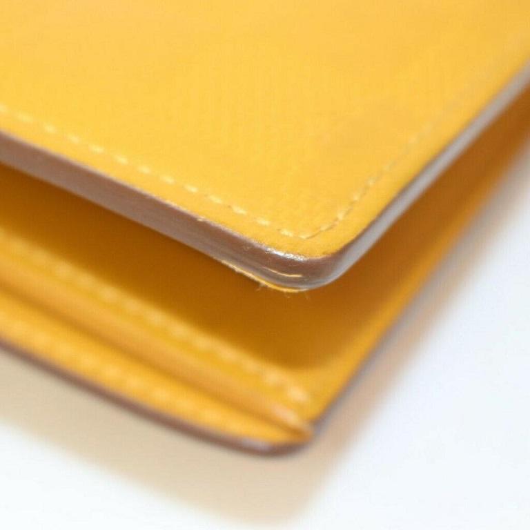 Cartera Larga Louis Vuitton de Piel Damier Infini Amarillo Portefeuille Brazza 3