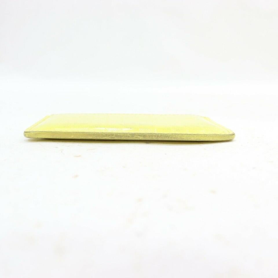 Women's Louis Vuitton Yellow Damier Infini Porte Cartes Simple Card Case Wallet 860508 