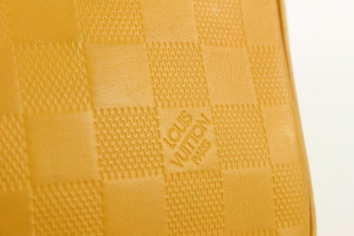 Louis Vuitton pochette de toilette jaune à motif damier Infini GM Trousse 819lv74 en vente 4