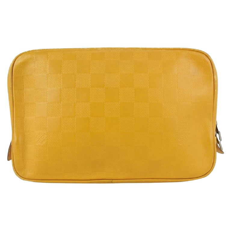 Louis Vuitton Yellow Damier Infini Toiletry Pouch GM Trousse Toilette 819lv74