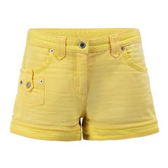 Louis Vuitton Pantaloncini in denim giallo a vita bassa taglia M.