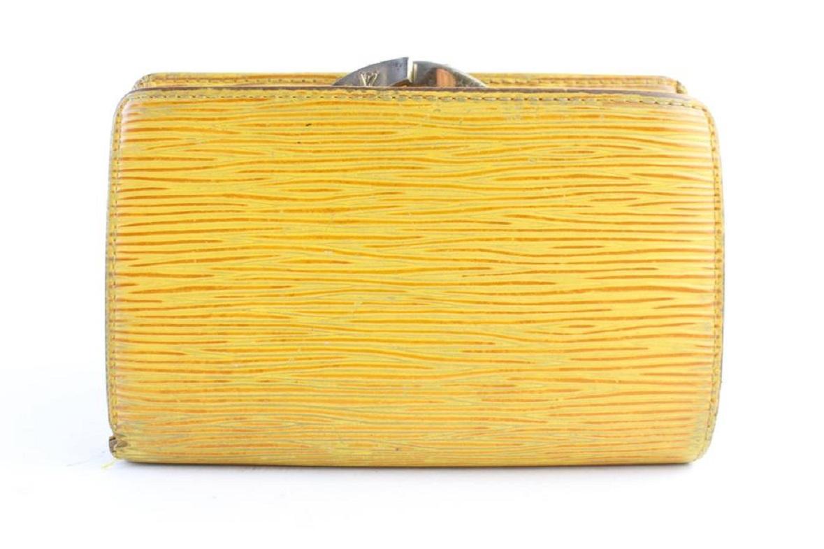 Louis Vuitton Yellow Epi Kisslock 15lr0701 Wallet 1