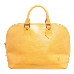 Louis Vuitton Yellow Epi Leather Alma MM Hobo Bag