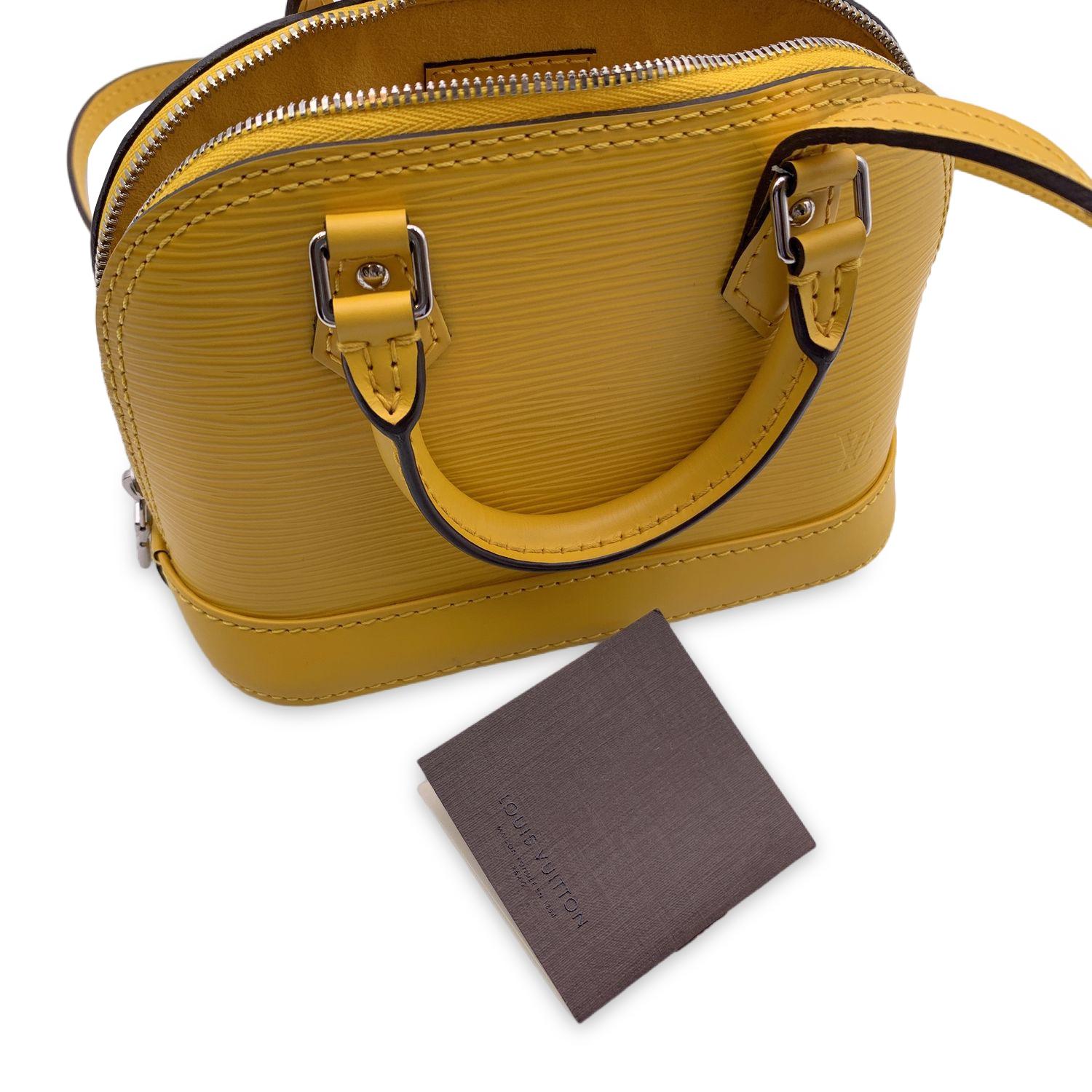 Women's Louis Vuitton Yellow Epi Leather Alma Nano Mini Crossbody Bag