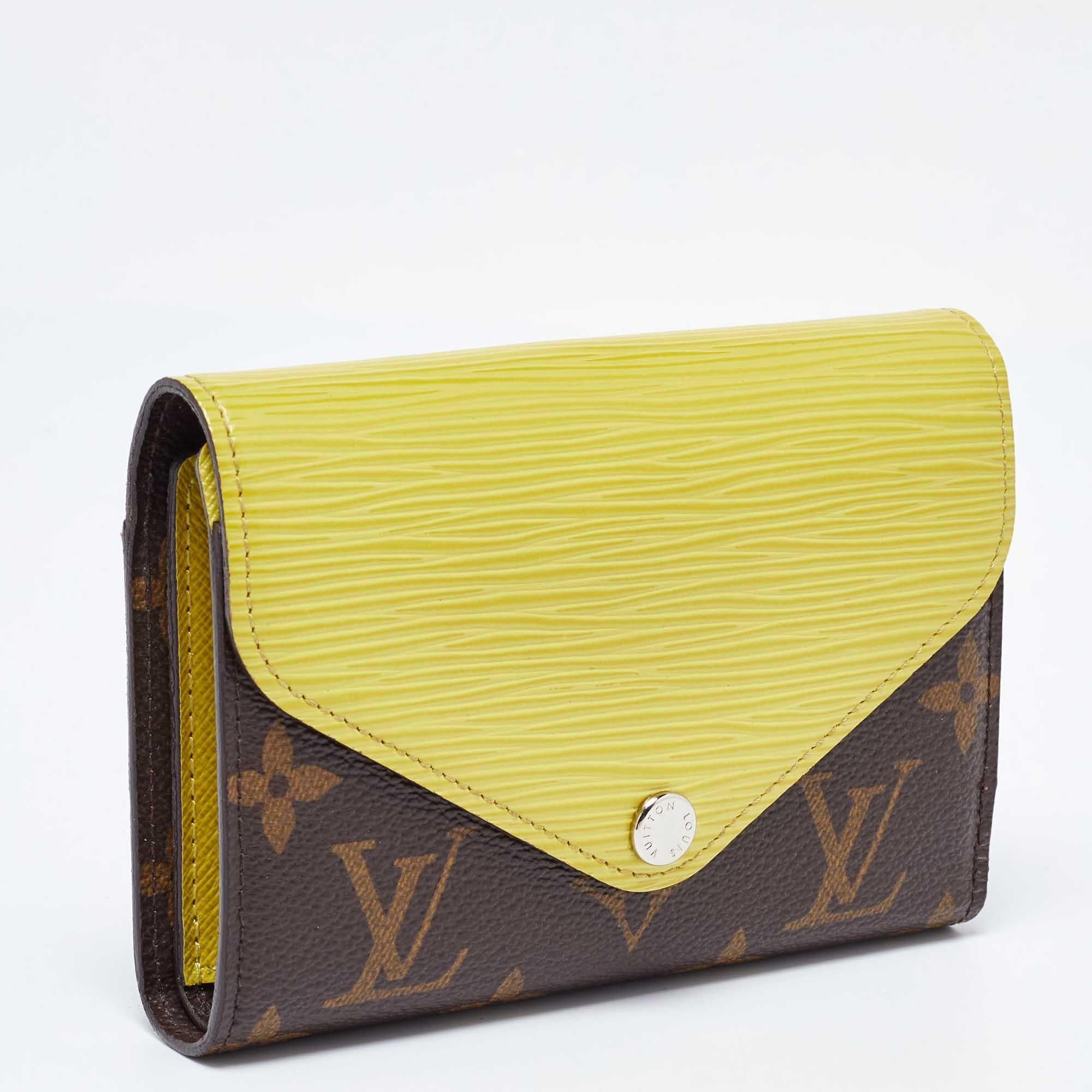 Louis Vuitton Portefeuille Marie-Lou en cuir épi jaune et toile monogrammée Pour femmes en vente