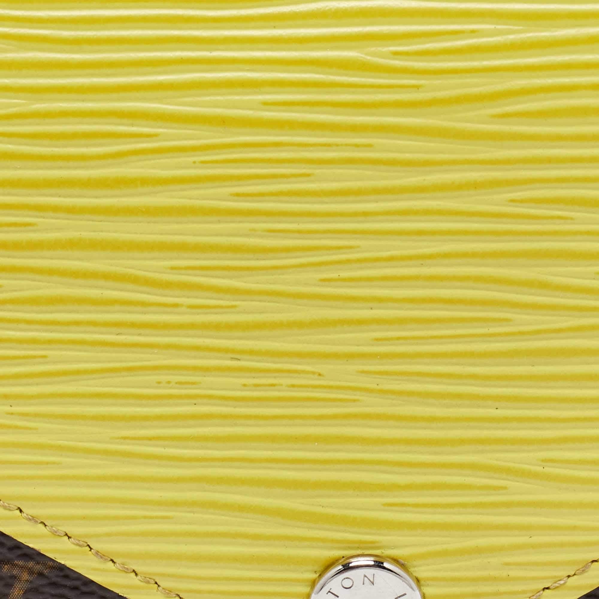 Louis Vuitton Portefeuille Marie-Lou en cuir épi jaune et toile monogrammée en vente 2