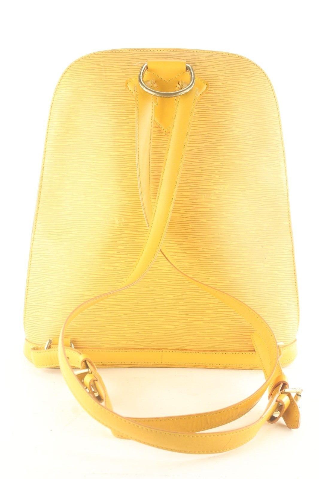 Women's Louis Vuitton Yellow Epi Leather Gobelin Medium Backpack 6LV117K For Sale