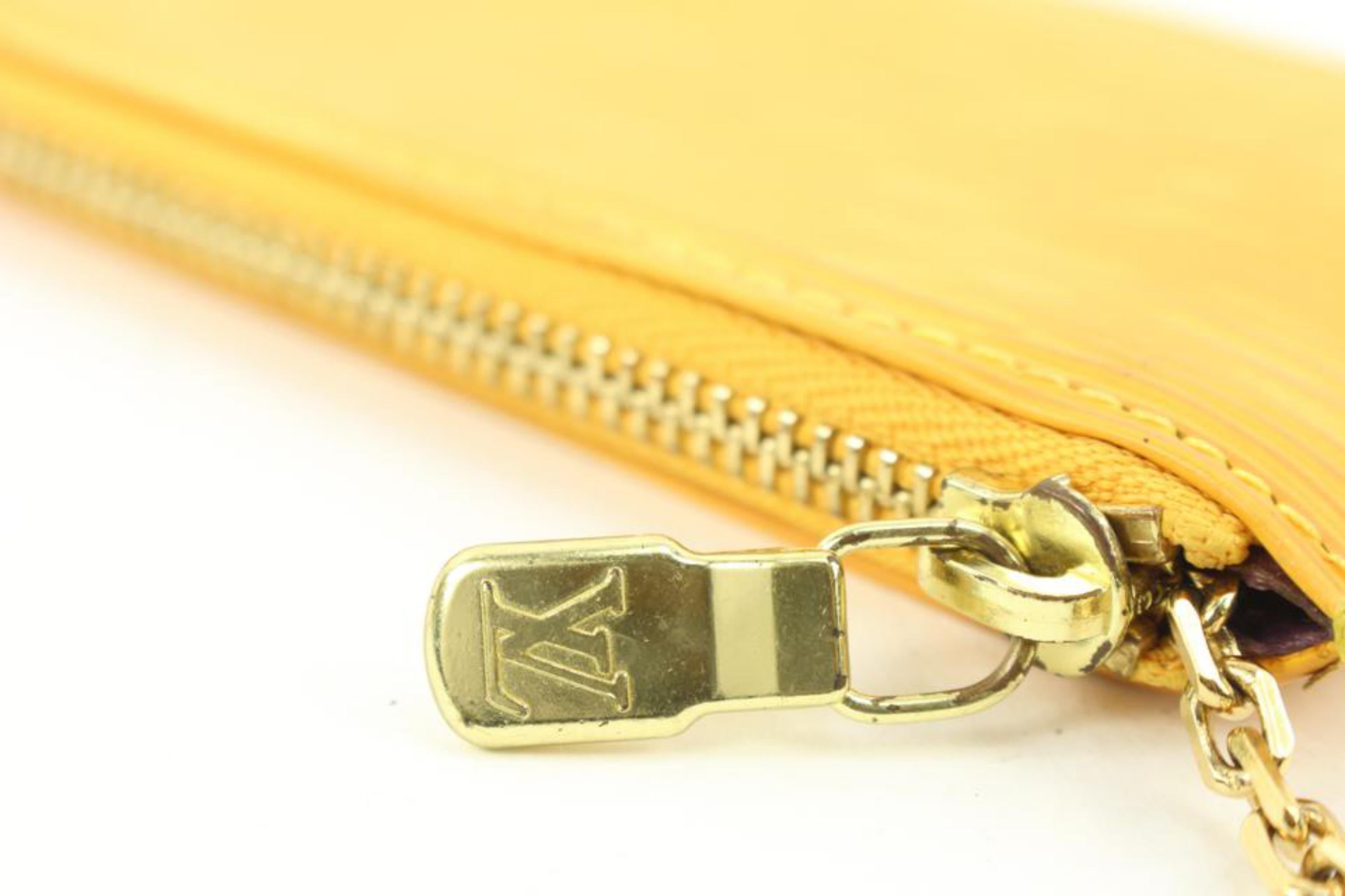 Louis Vuitton Yellow Epi Leather Key Pouch Keychain Pochette Cles s214lv79 For Sale 3