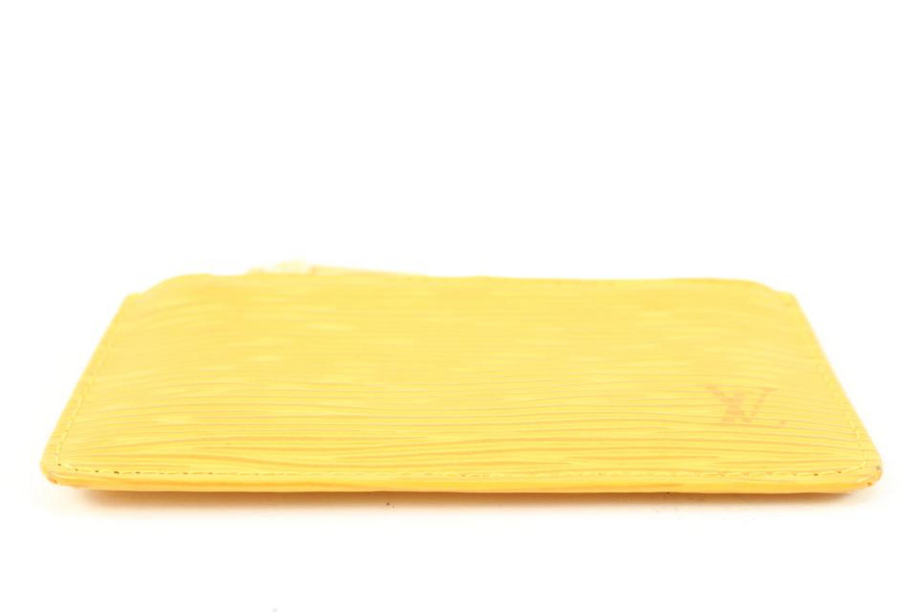 Louis Vuitton Yellow Epi Leather Key Pouch Keychain Pochette Cles s214lv79 For Sale 2