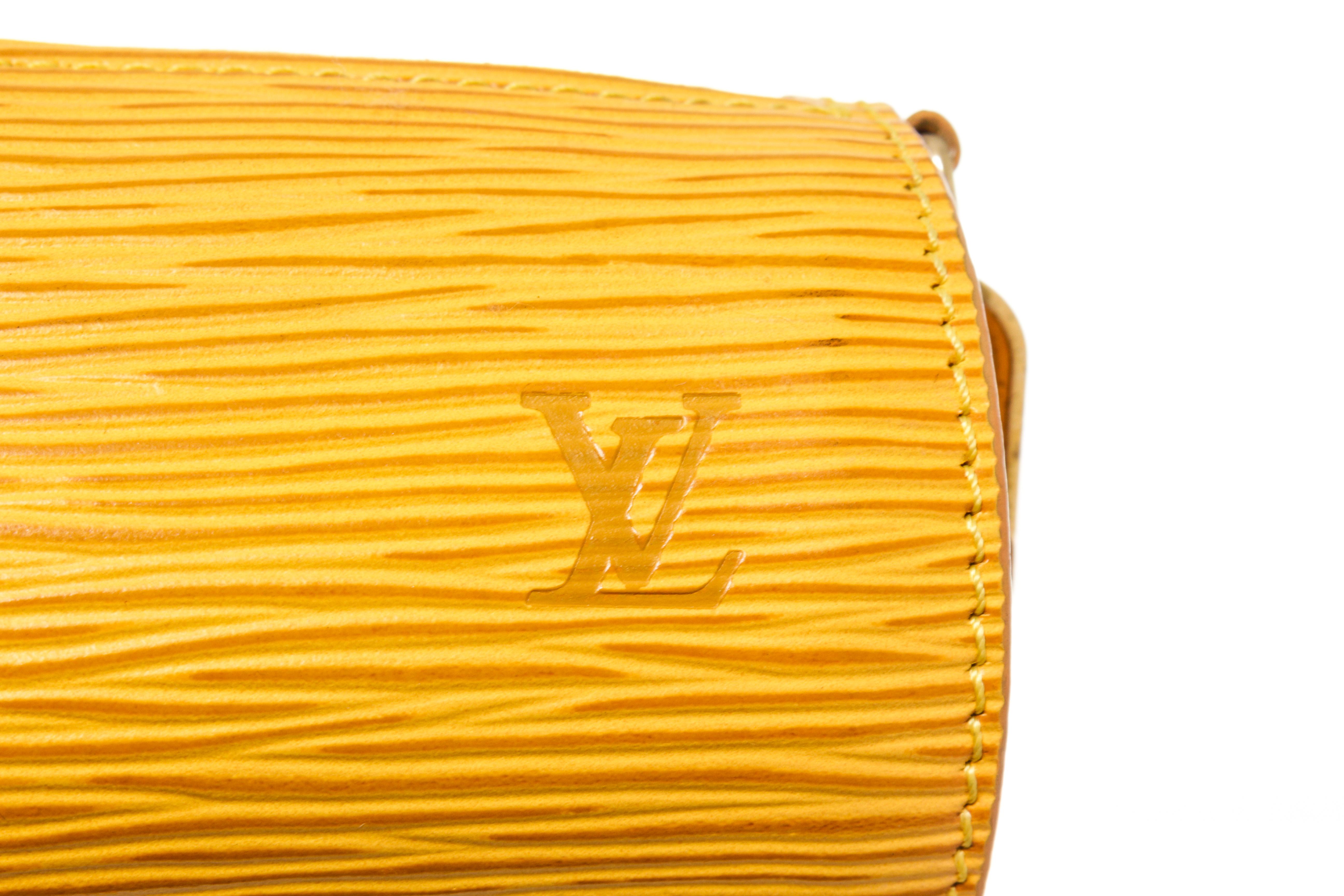 Louis Vuitton Yellow Epi Leather Mini Papillon Shoulder Bag In Good Condition In Irvine, CA