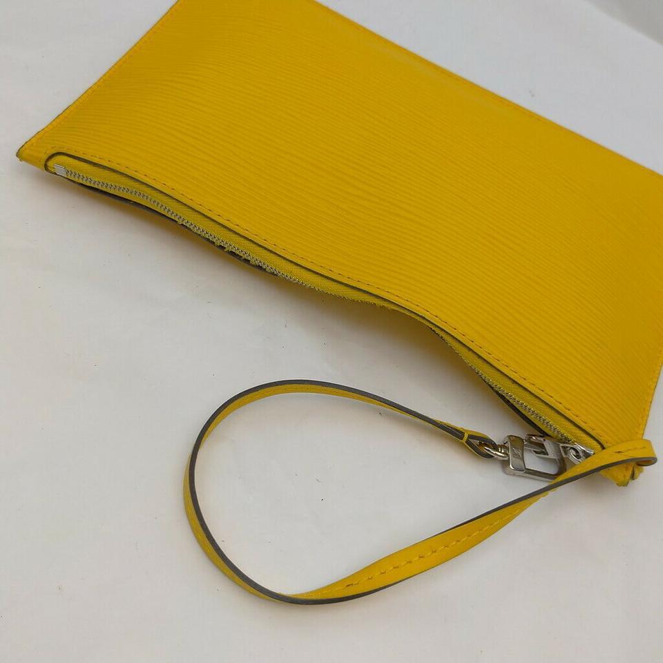Women's Louis Vuitton Yellow Epi Leather Neverfull Pochette GM Wristlet Pouch 863415 For Sale