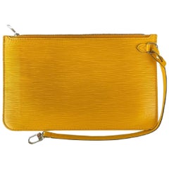 Louis Vuitton Yellow Epi Leather Neverfull Pochette Wristlet Pouch Bag 39LVL1125