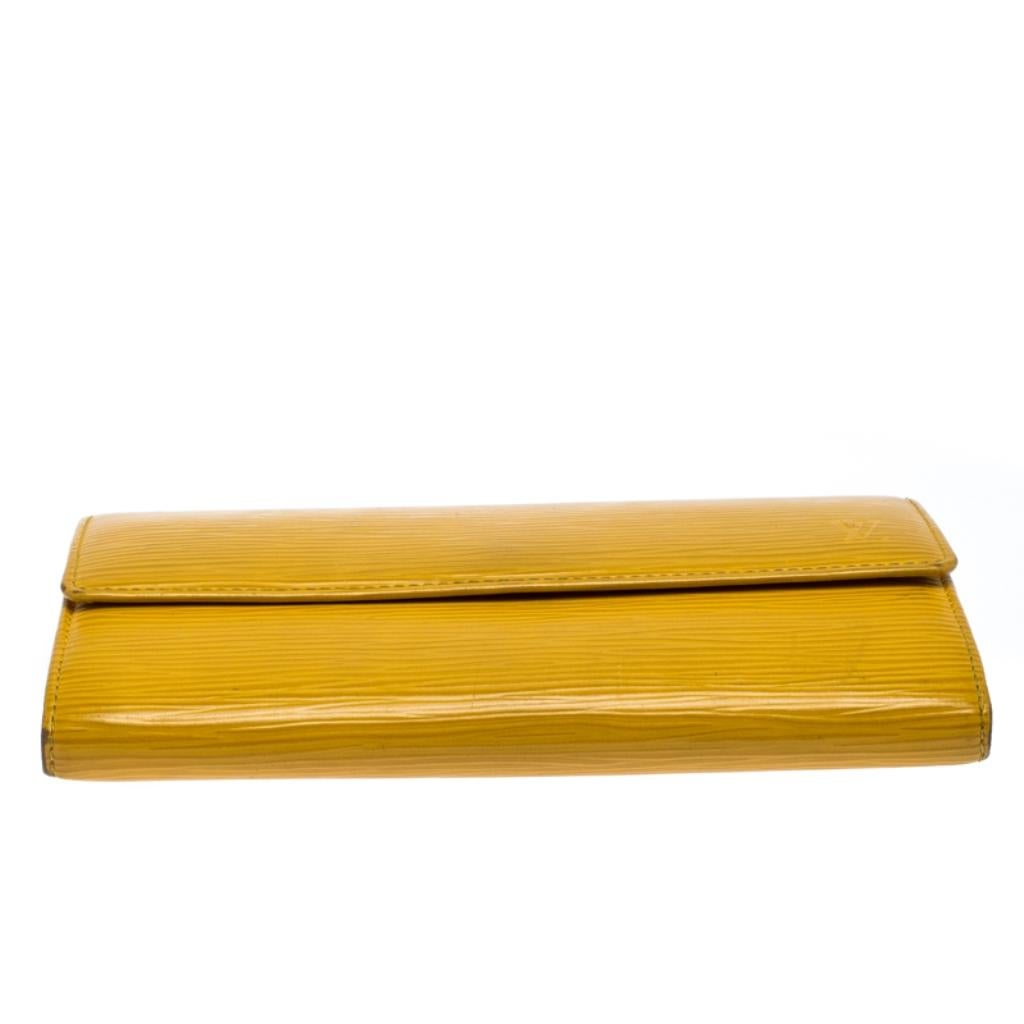 Women's Louis Vuitton Yellow Epi Leather Sarah Wallet