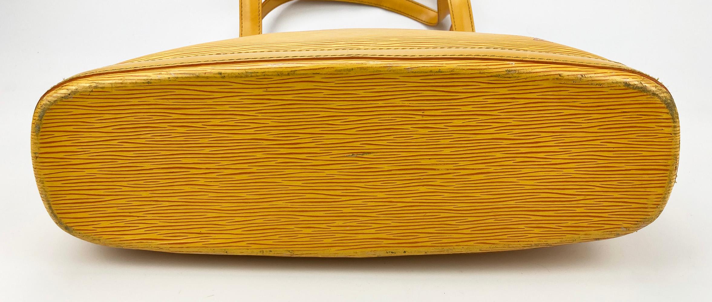 Louis Vuitton Yellow Epi Lussac Tote and Pochette For Sale 6