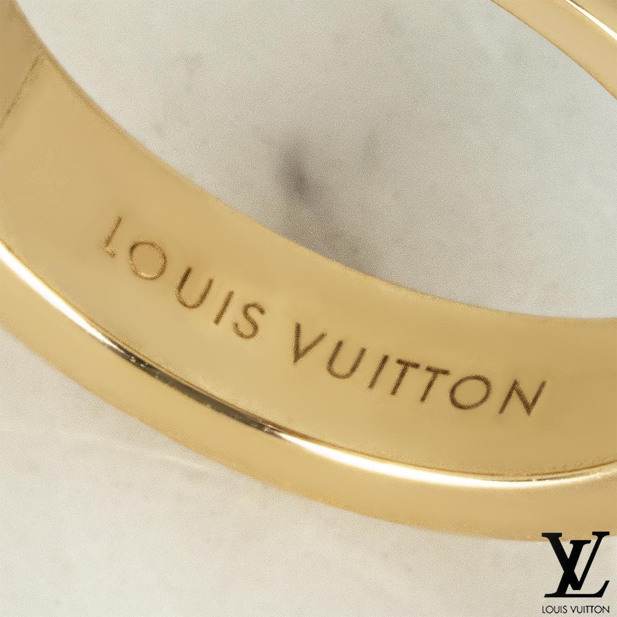 Louis Vuitton Yellow Gold Diamond Empreinte Ring Size 56 For Sale 2