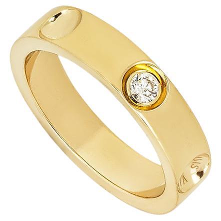 Louis Vuitton Yellow Gold Diamond Empreinte Ring Size 56 For Sale