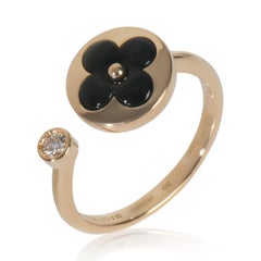 Louis Vuitton Yellow Gold Onyx and Diamond Color Blossom Mini Sun Ring