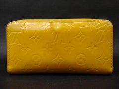 Louis Vuitton Yellow Jaune Passion Monogram Vernis Zippy 216304 Wallet