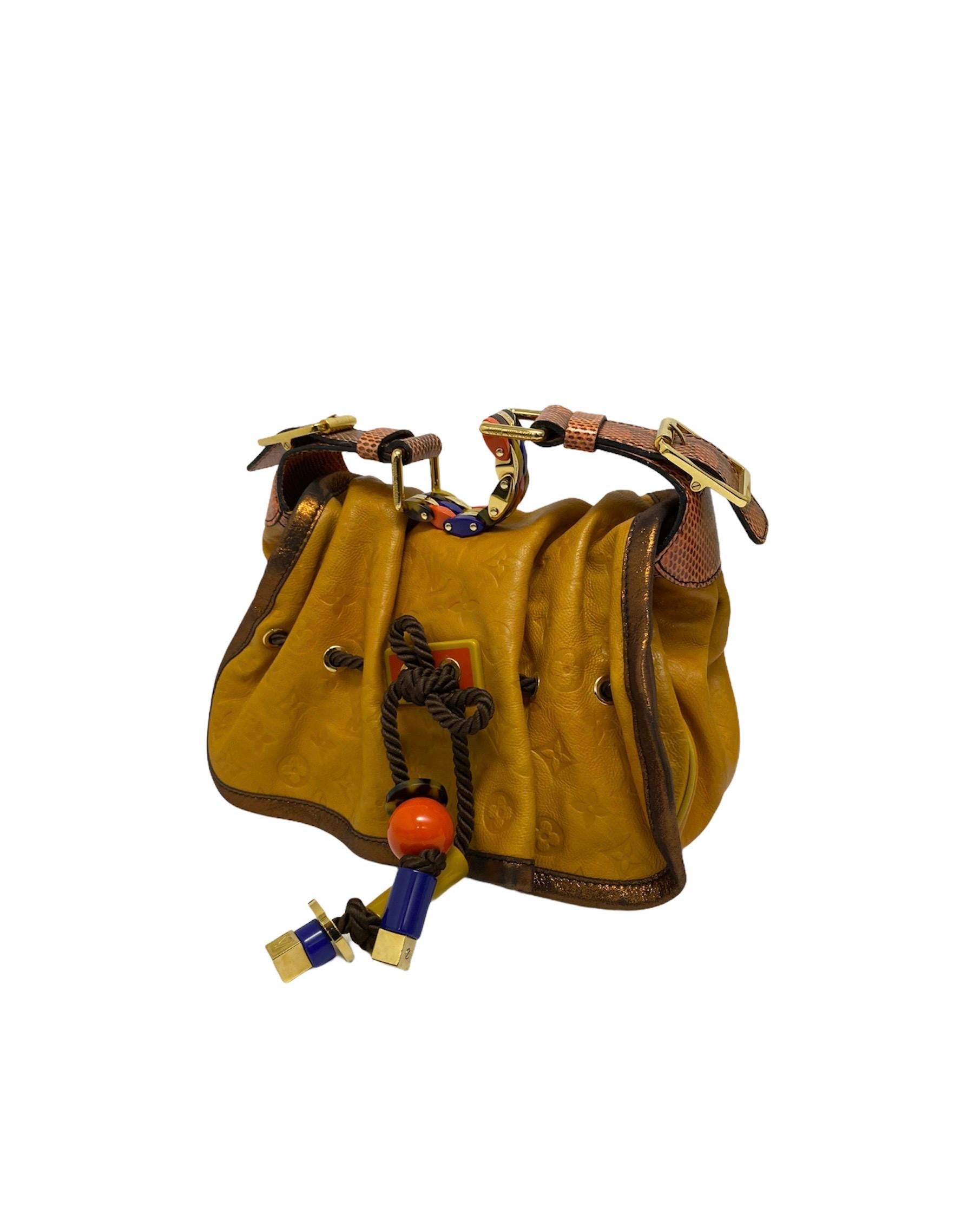 Women's Louis Vuitton Yellow Leather Kalahari Paprika Limited Edition Bag