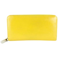 Vintage Louis Vuitton Yellow Long Epi Leather Zippy 233800 Wallet