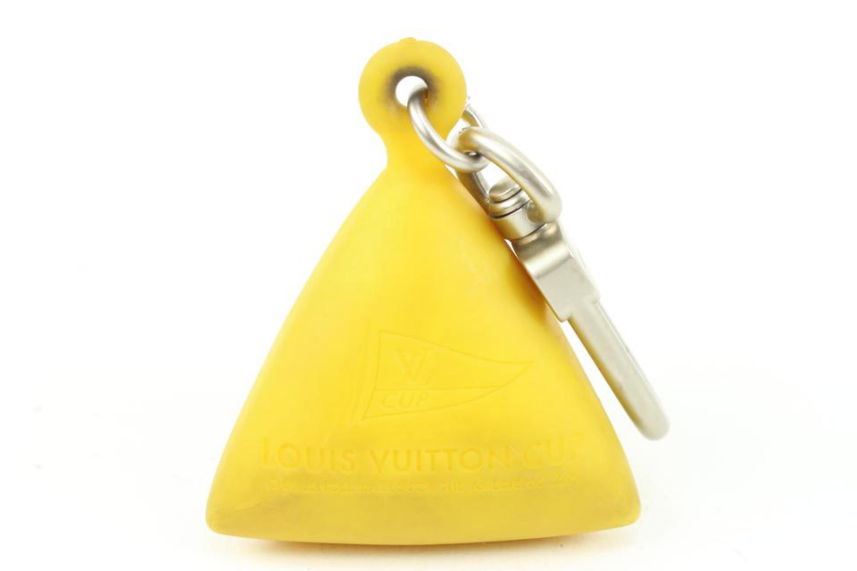 Louis Vuitton Yellow LV America's Cup Keychain Pendant Bag Charm 83lk422s For Sale 2