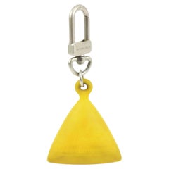 Used Louis Vuitton Yellow LV America's Cup Keychain Pendant Bag Charm 83lk422s
