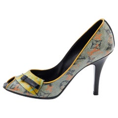 Louis Vuitton Yellow Monogram Coated Denim Richard Prince Flash Pulp Peep-Toe Pu