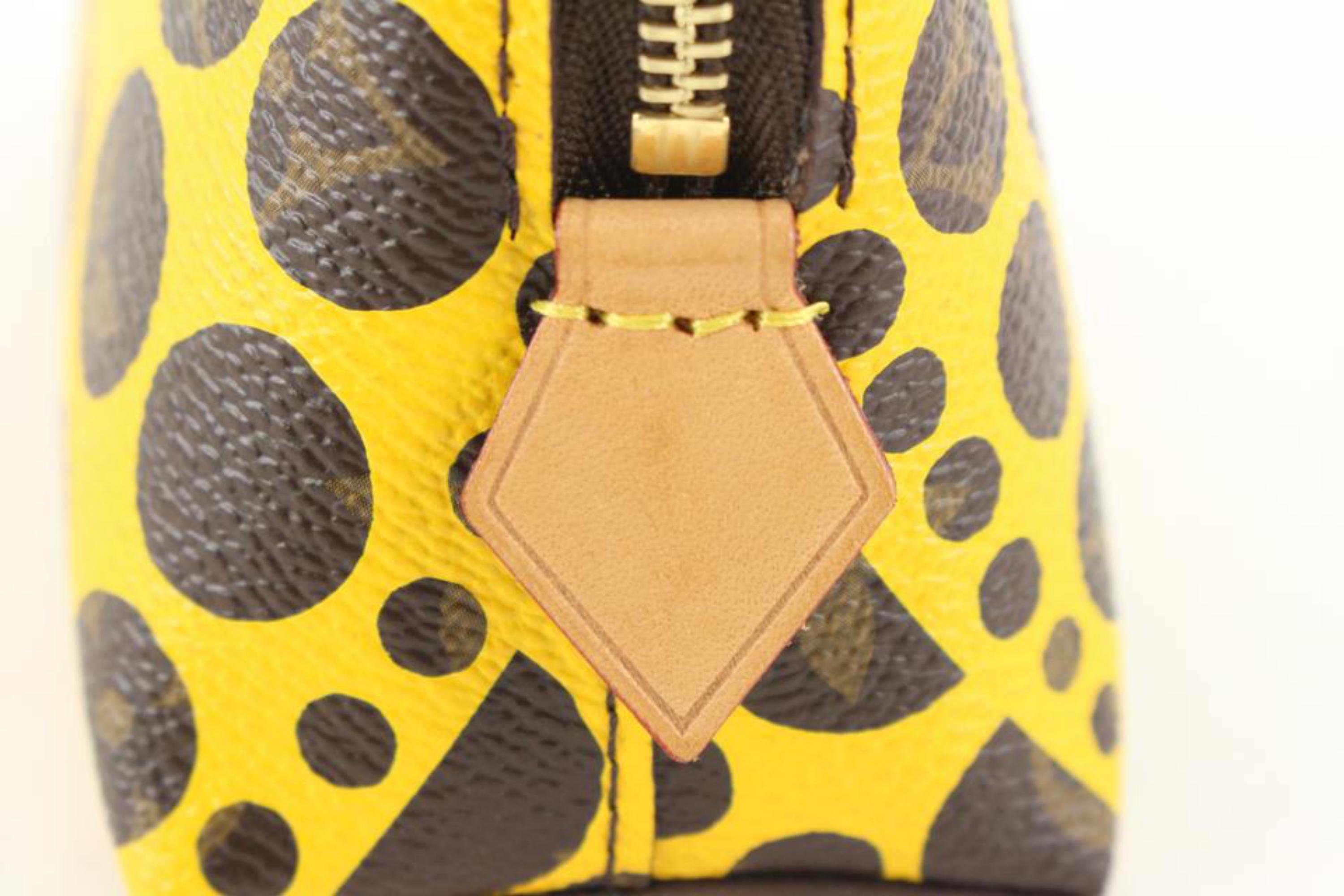 Women's Louis Vuitton Yellow Monogram Kusama Pumpkin Dots Cosmetic Pouch 66lz718s