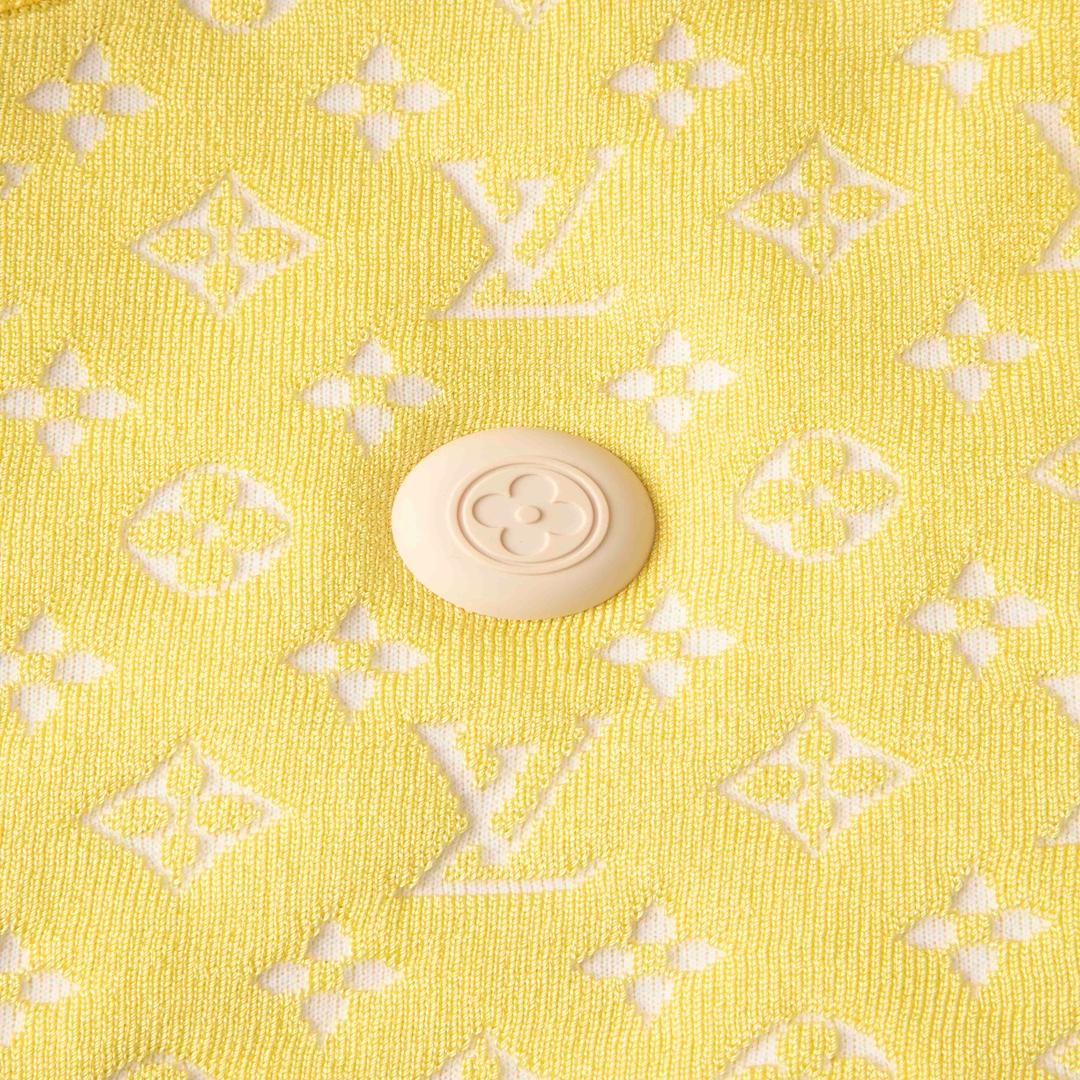 Louis Vuitton Yellow Monogram Silk Knit Sweater Top Size S In Good Condition In London, GB