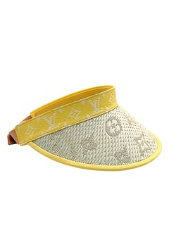 Louis Vuitton Yellow Monogram Strawgram Raffia & Leather Visor Hat