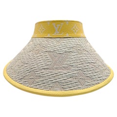 Louis Vuitton Yellow Monogram Strawgram Raffia & Leather Visor Hat