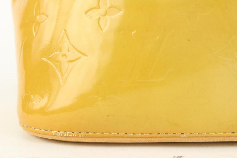 #53 Louis Vuitton Yellow Monogram Vernis Houston Zip Tote Bag