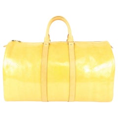Louis Vuitton Yellow Monogram Vernis Mercer Duffle Bag 107lv40