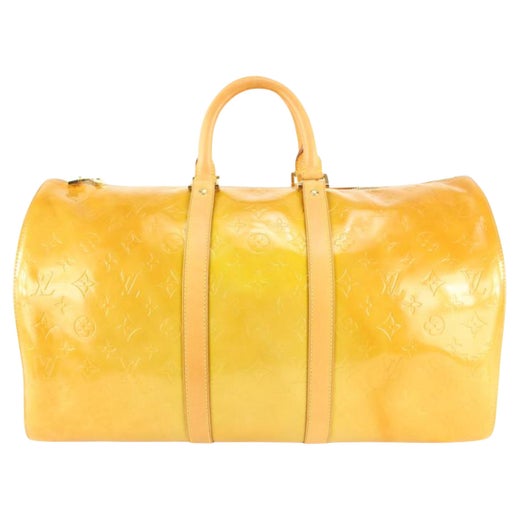 Louis Vuitton Keepall Duffle Fleurs Barrel 1lva104 Yellow Monogram