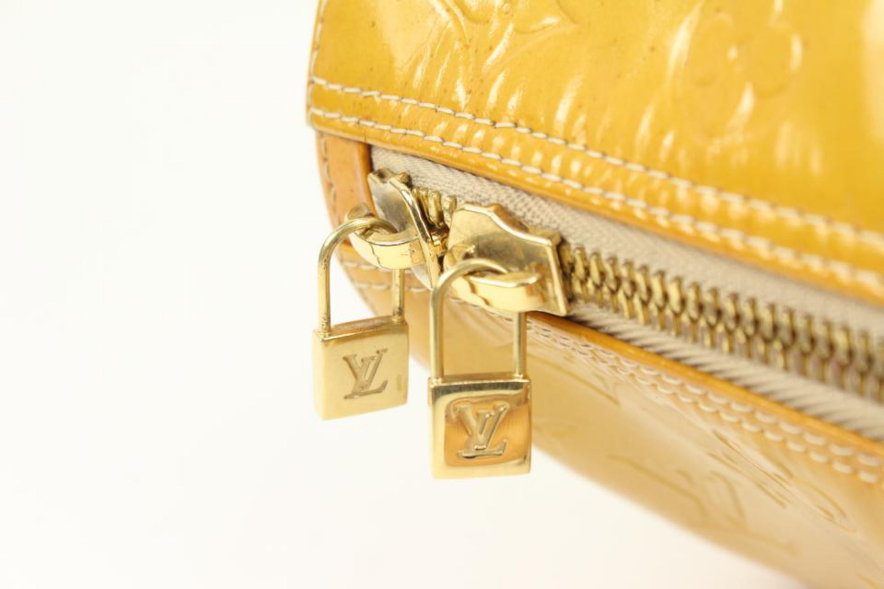 Louis Vuitton Yellow Monogram Vernis Mercer Keepall Duffle Bag 88lv317s For Sale 1