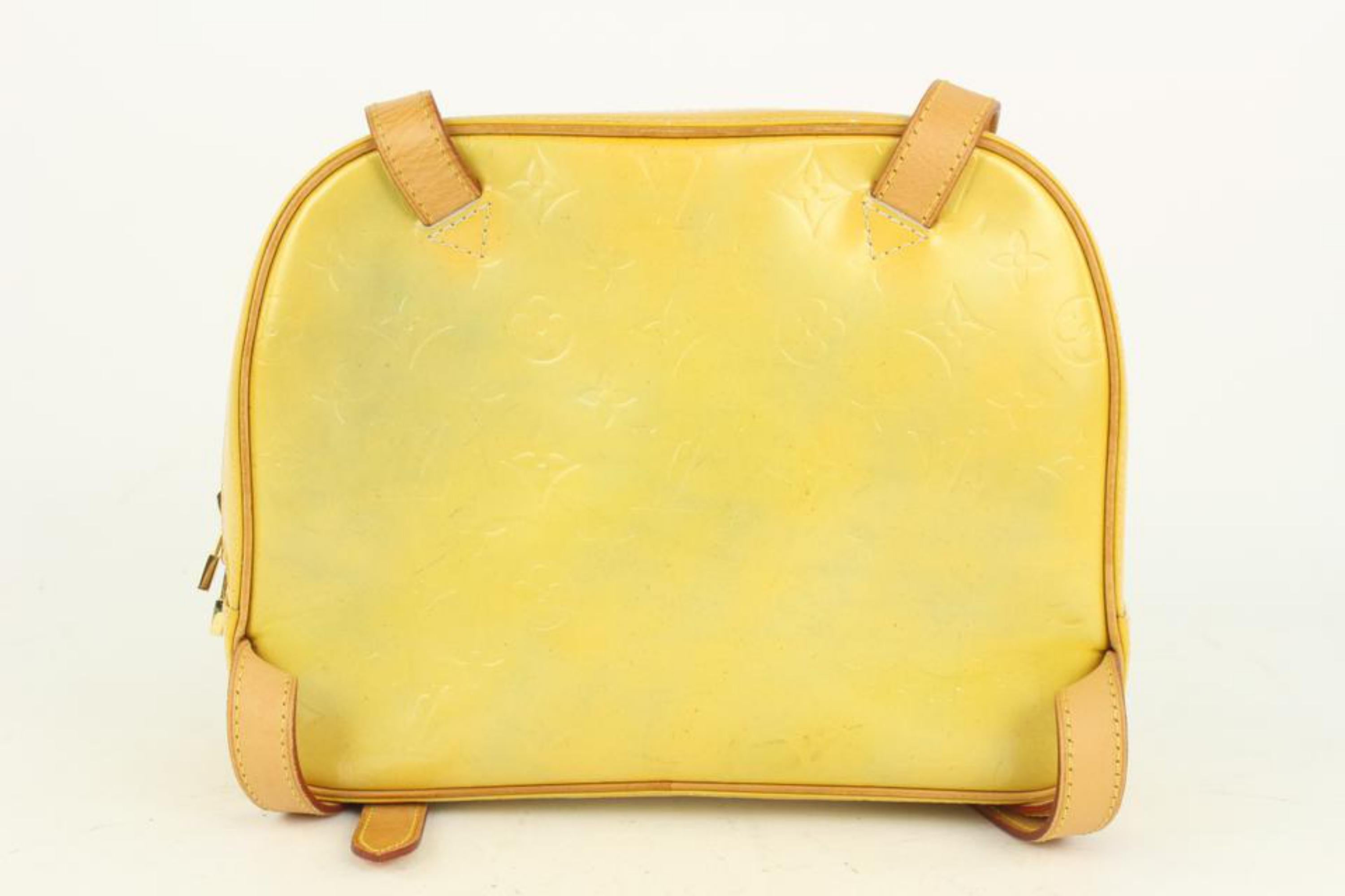 Women's Louis Vuitton Yellow Monogram Vernis Murray Mini Backpack 7lv1018 For Sale