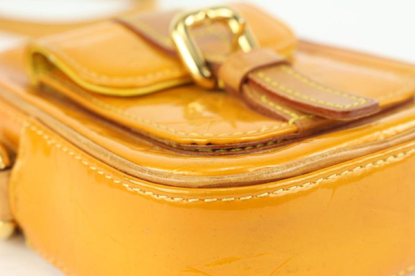 Louis Vuitton Yellow-Orange Monogram Vernis Christie PM Mini Crossbody Bag  For Sale 3