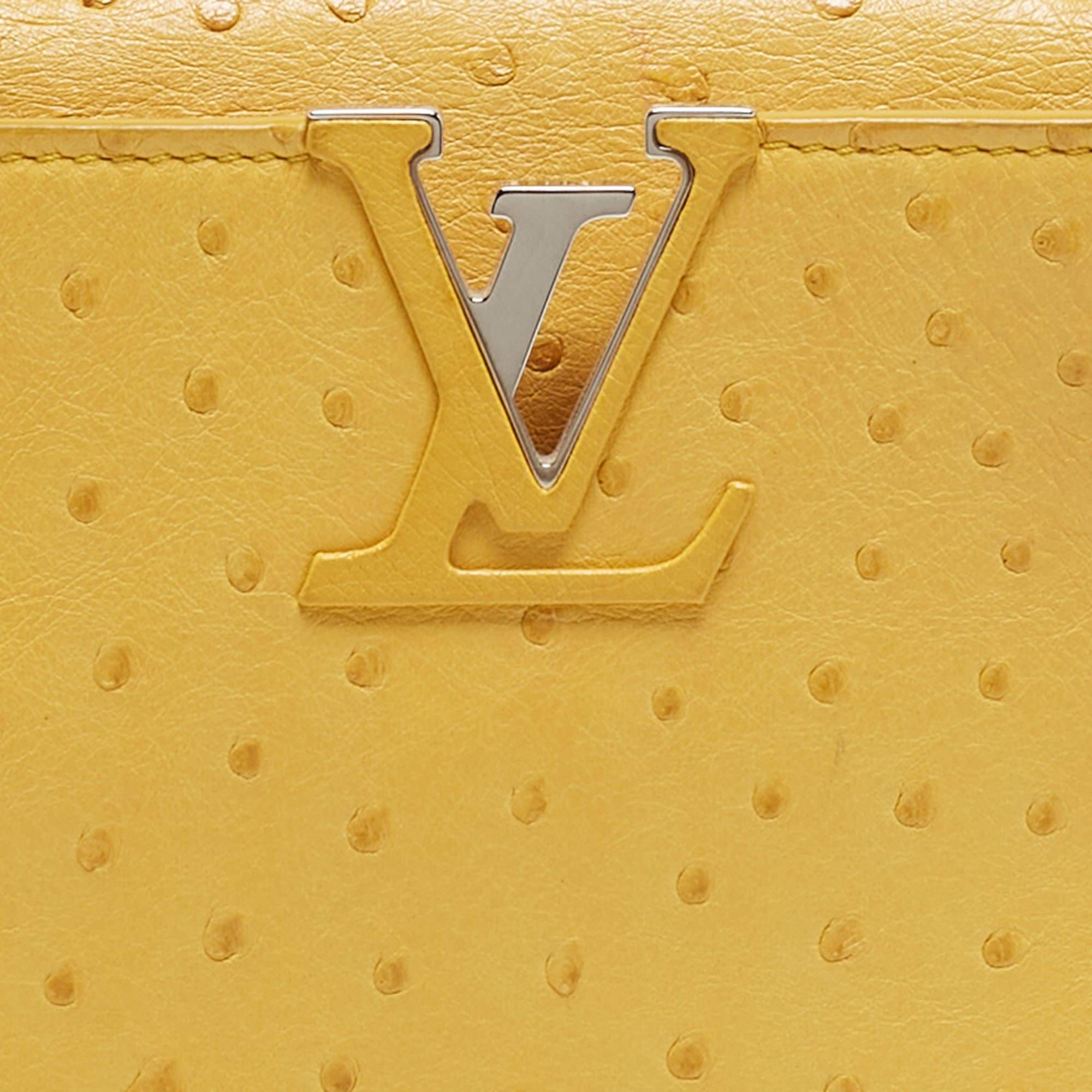 Louis Vuitton Yellow Ostrich Leather Capucines BB Bag 14