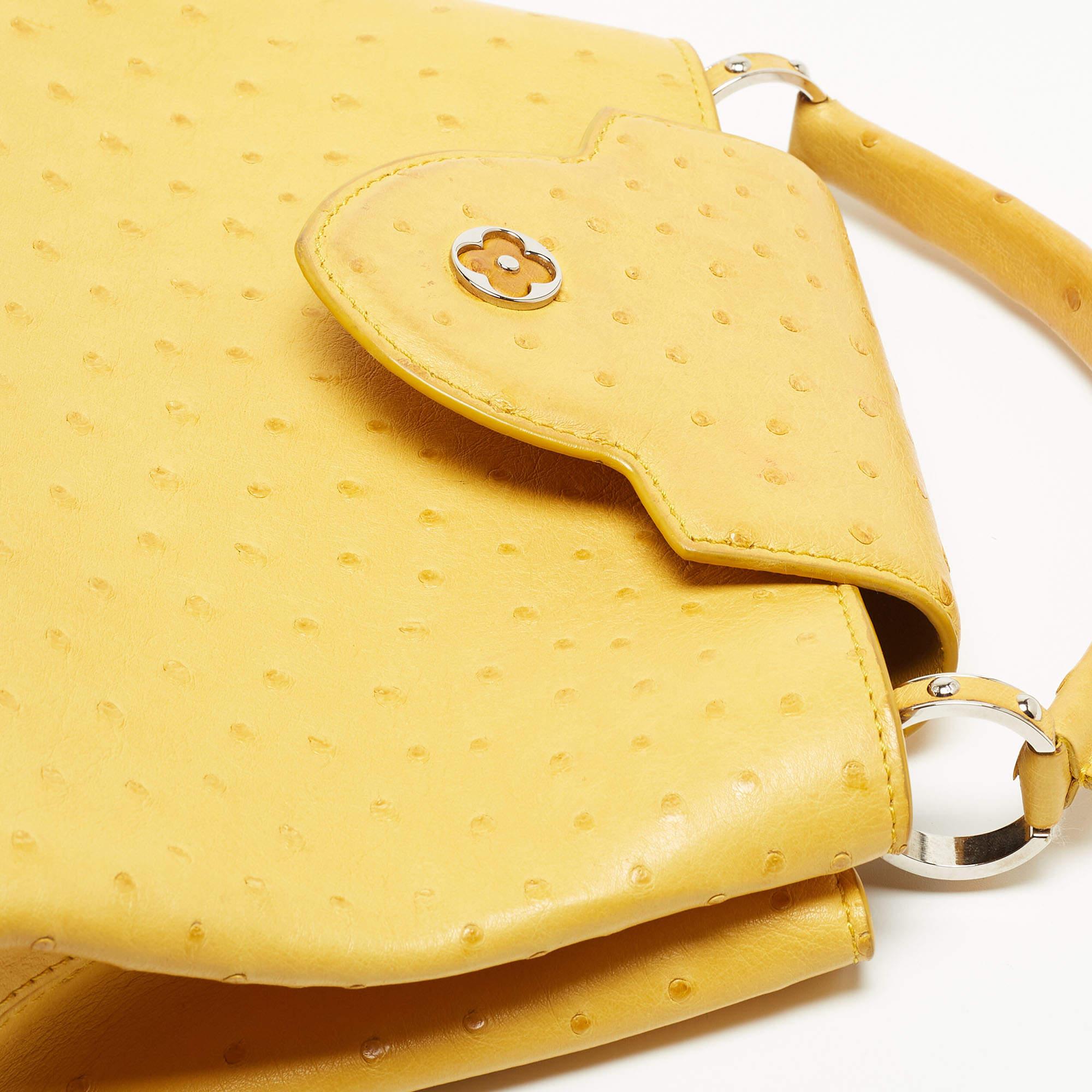 Louis Vuitton Yellow Ostrich Leather Capucines BB Bag 5