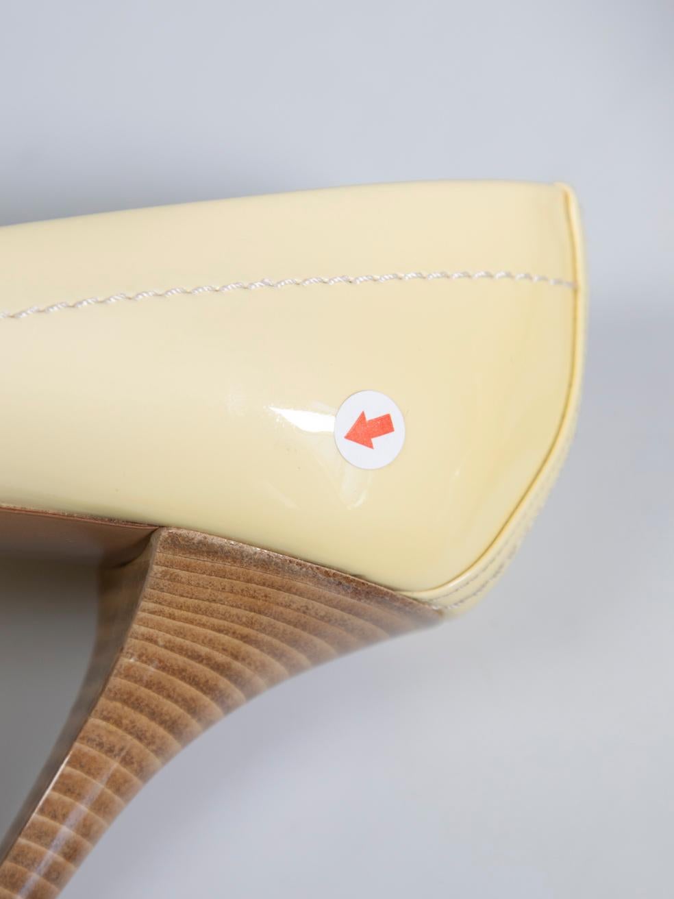 Louis Vuitton Yellow Patent Damier Azur Heels Size IT 37.5 1