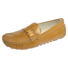 Louis Vuitton Yellow Patent Leather Lombok Driving Loafers Size 40.5