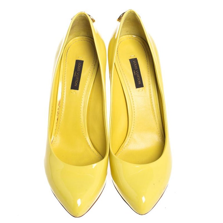 Louis Vuitton Yellow Patent Leather Oh Really! Pumps Size 38 at 1stDibs