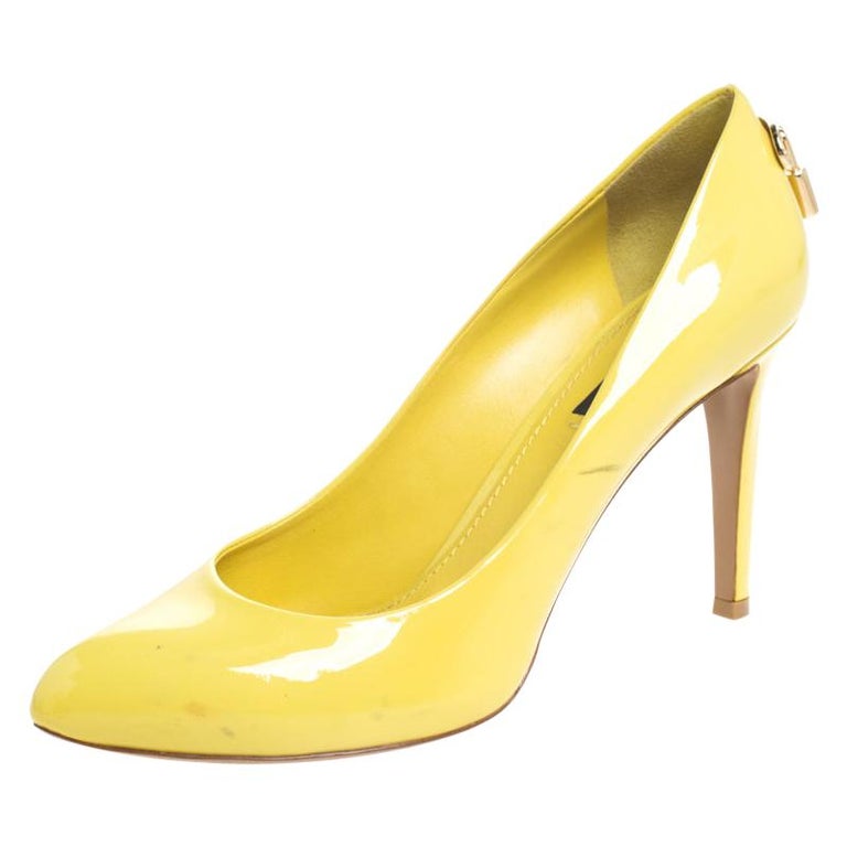 Louis Vuitton Yellow Patent Leather Oh Really! Pumps Size 38 at 1stDibs