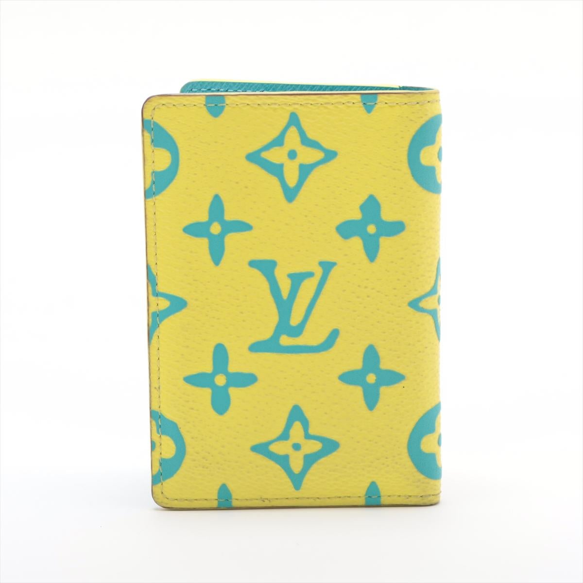 Louis Vuitton Yellow Playground Monogram Pocket Organizer Case In Good Condition In Indianapolis, IN