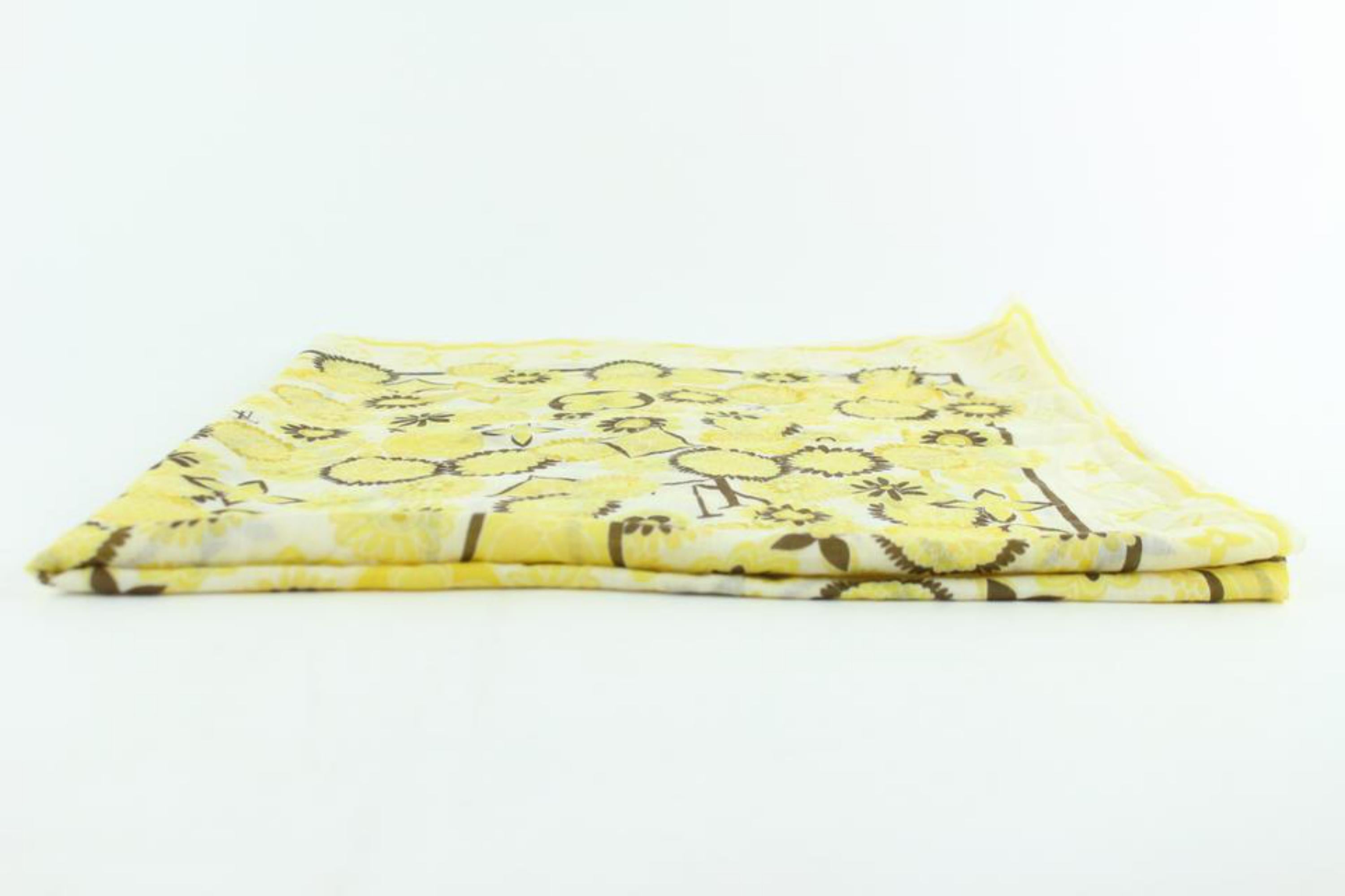 Women's Louis Vuitton Yellow Rare Monogram 10le0110 Scarf/Wrap For Sale