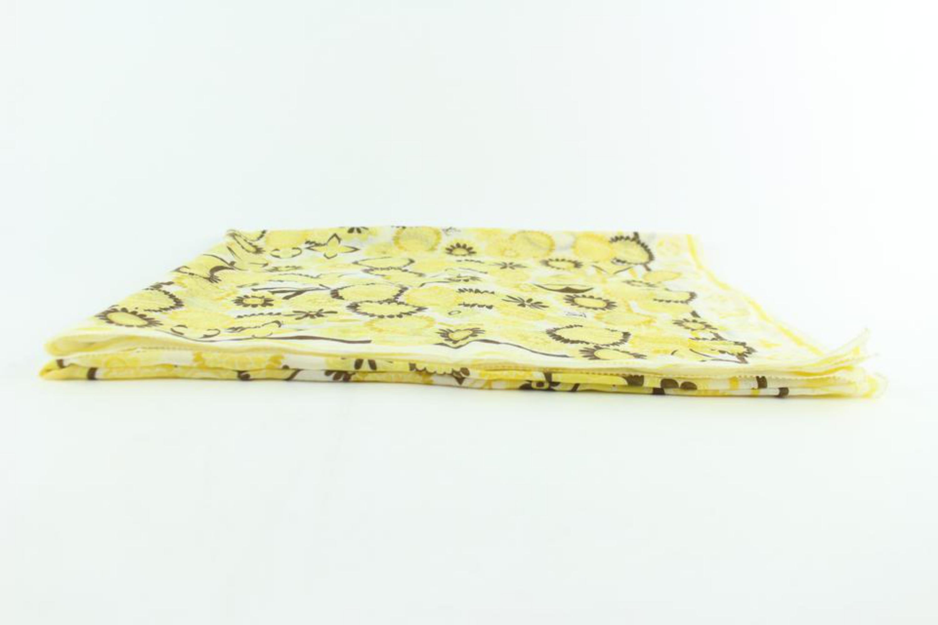 Louis Vuitton Yellow Rare Monogram 10le0110 Scarf/Wrap For Sale 1