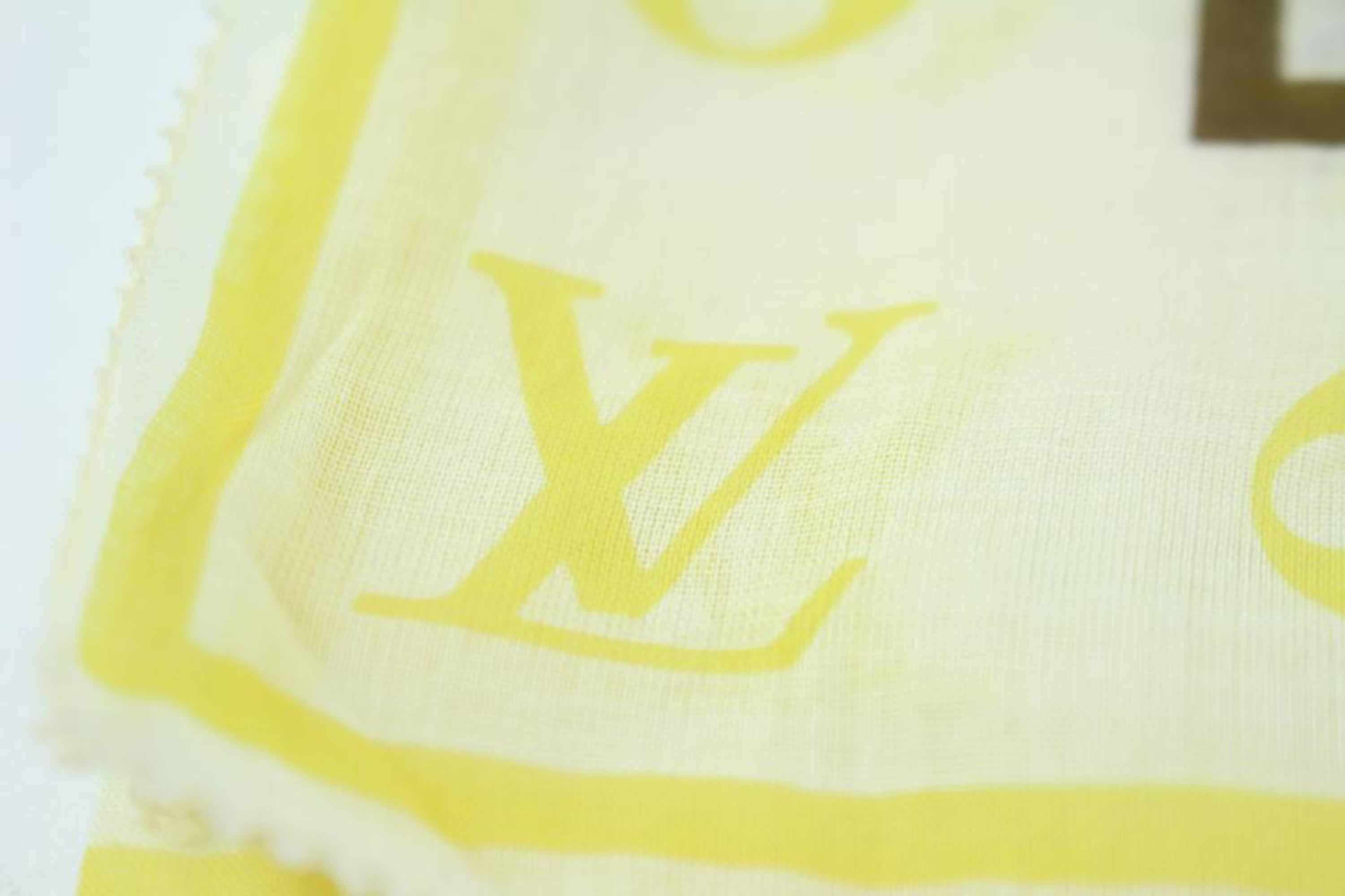 Louis Vuitton Yellow Rare Monogram 10le0110 Scarf/Wrap For Sale 5