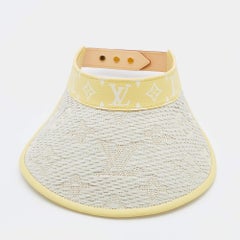 Louis Vuitton Yellow Strawgram Raffia & Leather Visor Hat