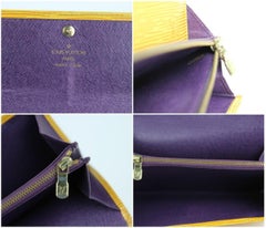 Louis Vuitton Yellow Tresor Porte Tassil Epi Leather  International 216195Wallet
